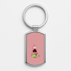 Surprised Patrick Silver Keyring