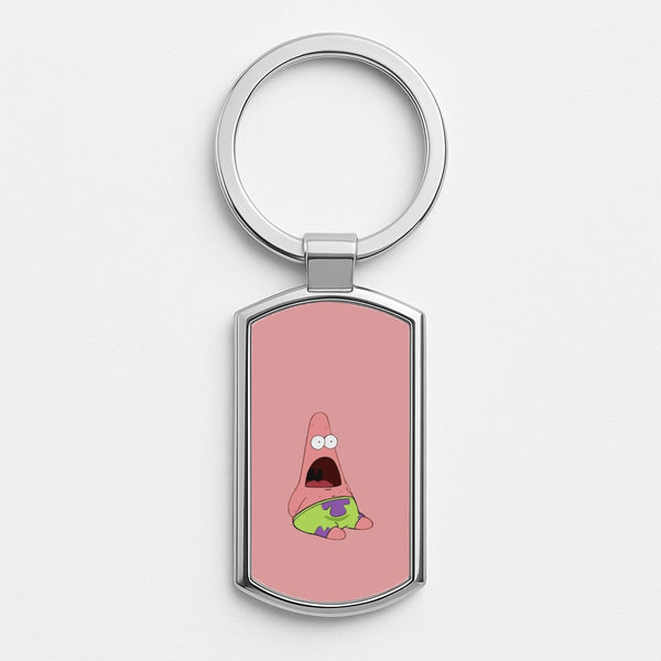Surprised Patrick Silver Keyring
