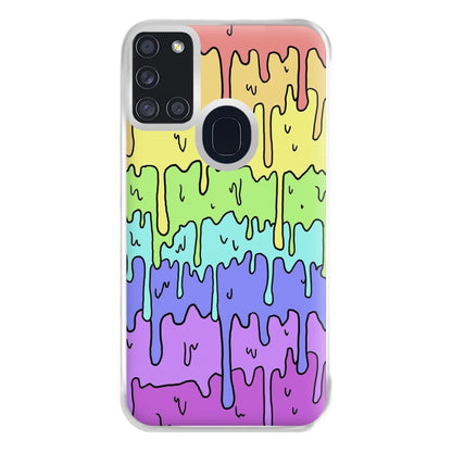 Dripping Rainbow Phone Case for Galaxy A21s