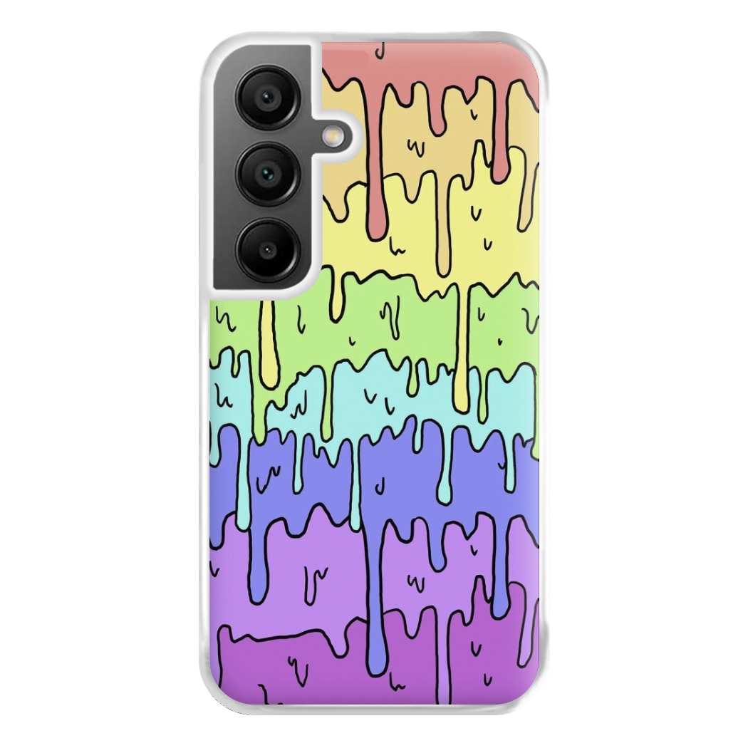 Dripping Rainbow Phone Case for Galaxy A55