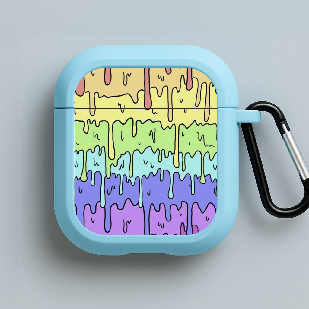 Dripping Rainbow Blue AirPods Case