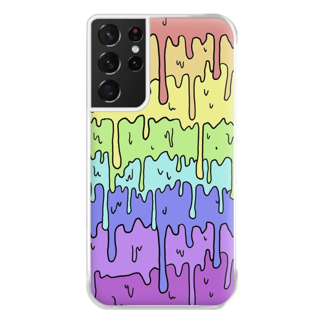 Dripping Rainbow Phone Case for Galaxy S21 Ultra