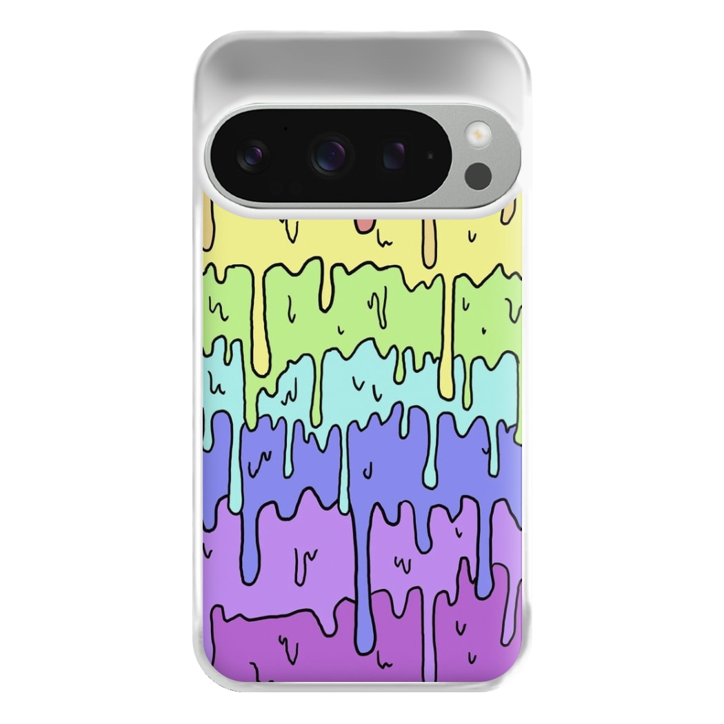 Dripping Rainbow Phone Case for Google Pixel 9 Pro XL