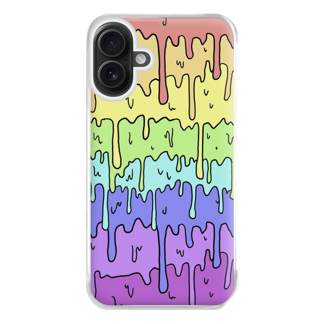 Dripping Rainbow Phone Case for iPhone 16 Plus