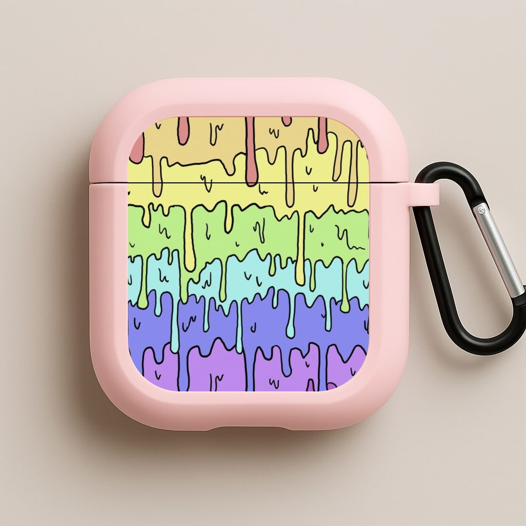 Dripping Rainbow Pink AirPods Case