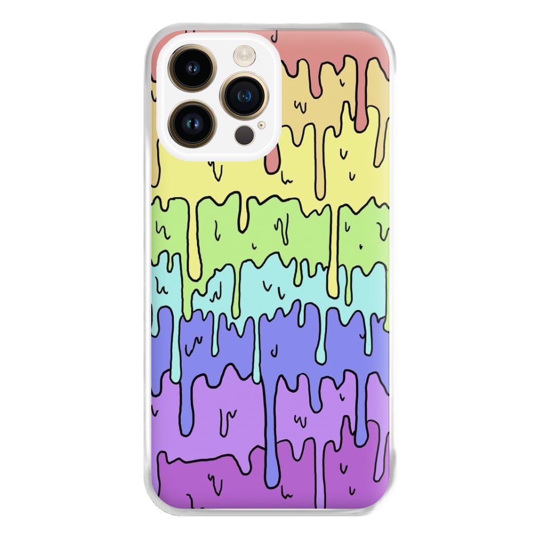 Dripping Rainbow Phone Case for iPhone 14 Pro Max