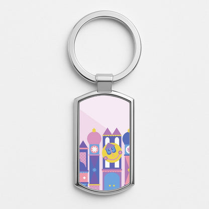 It's A Small World Silver Keyring