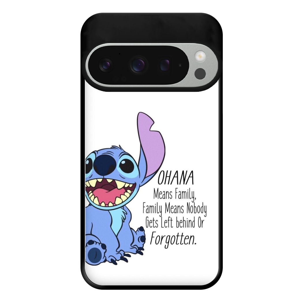 Ohana Means Family - Blue Alien Phone Case for Google Pixel 9 Pro XL