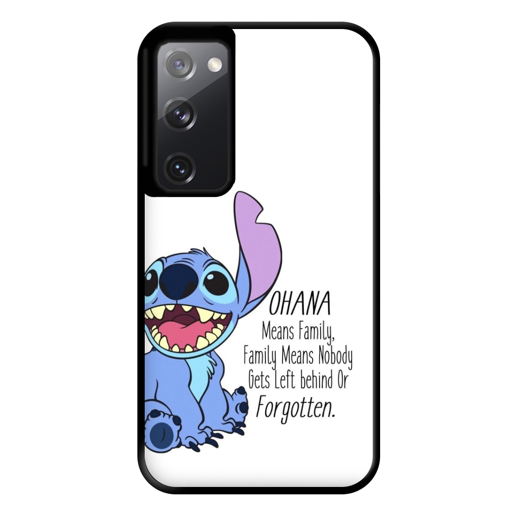 Ohana Means Family - Blue Alien Phone Case for Galaxy S20FE