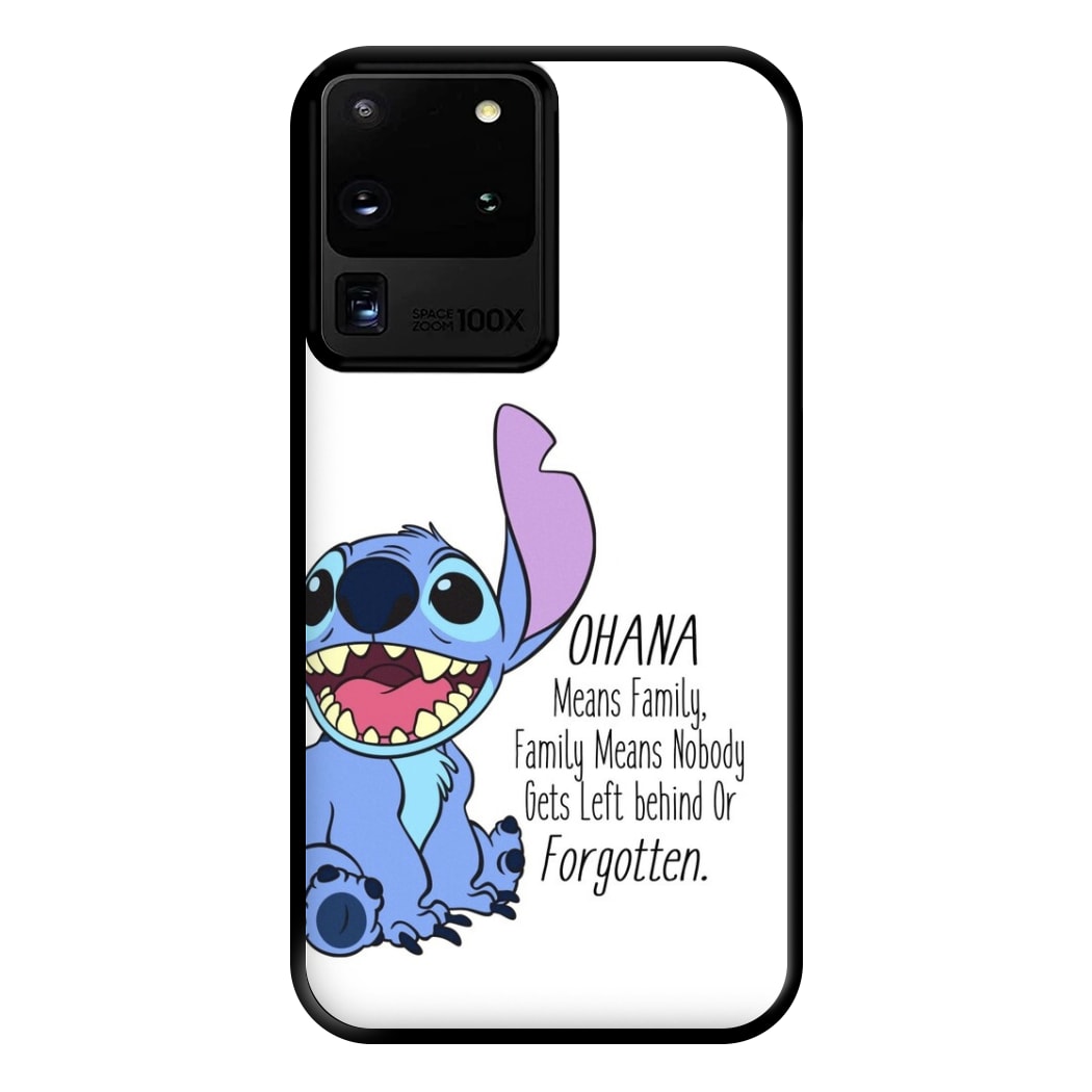 Ohana Means Family - Blue Alien Phone Case for Galaxy S20 Ultra