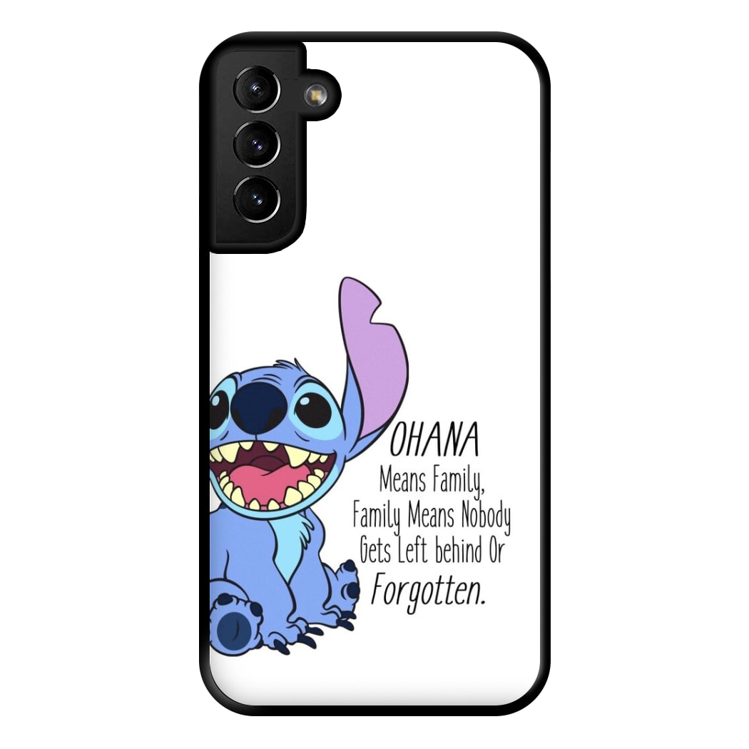 Ohana Means Family - Blue Alien Phone Case for Galaxy S21 Plus