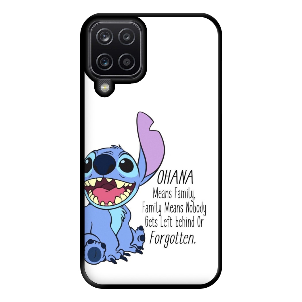 Ohana Means Family - Blue Alien Phone Case for Galaxy A12