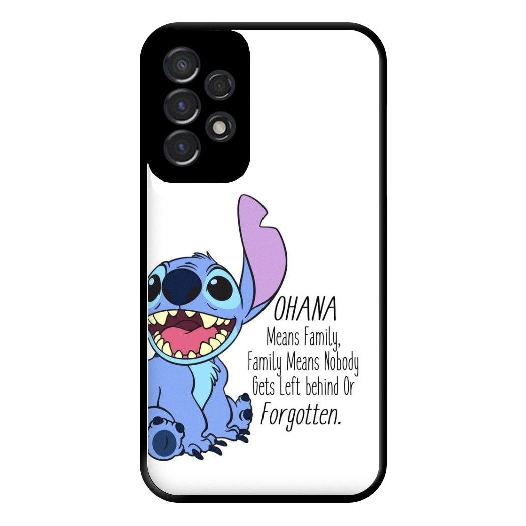 Ohana Means Family - Blue Alien Phone Case for Galaxy A53