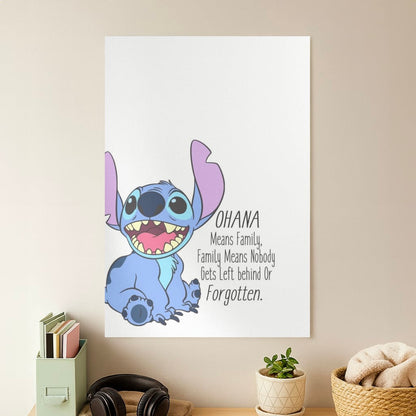 Ohana Means Family - Blue Alien Poster