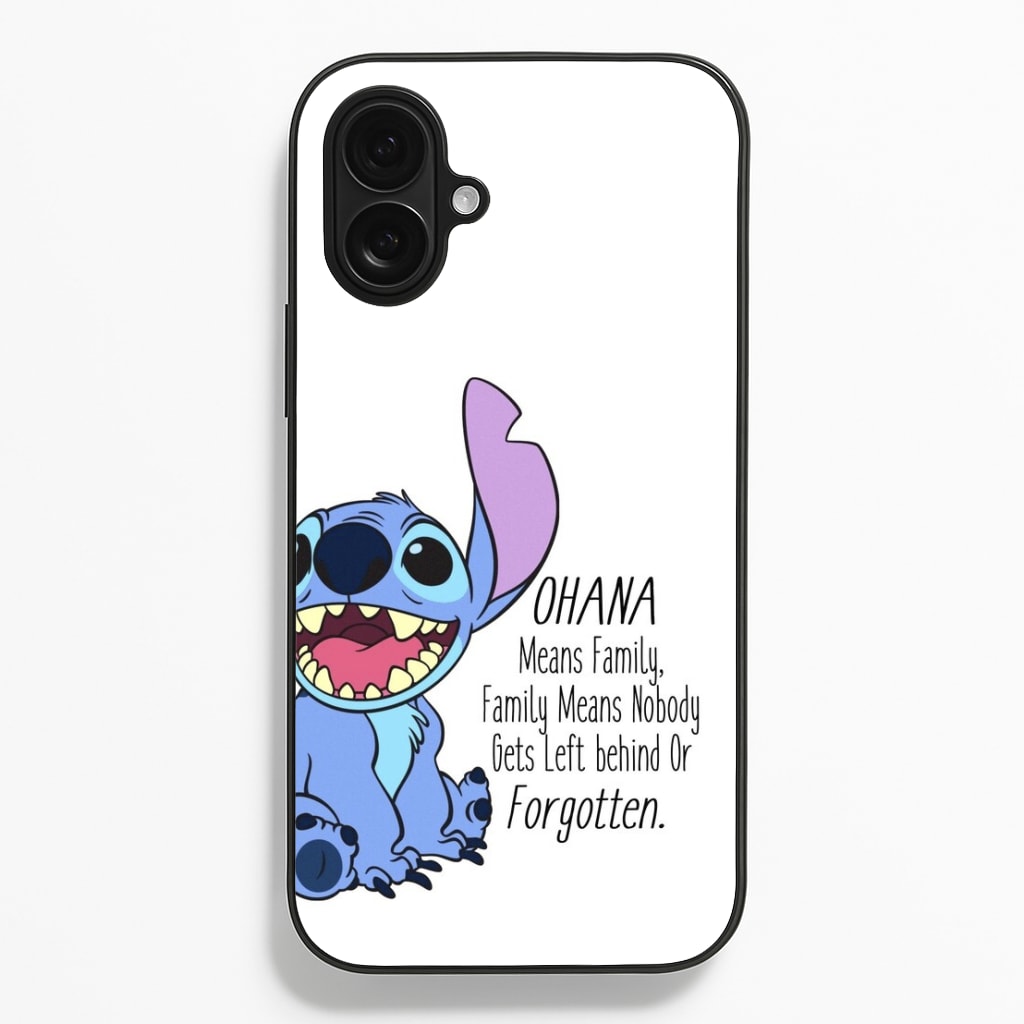Ohana Means Family - Blue Alien  - Disney Phone Case for iPhone 16 Plus