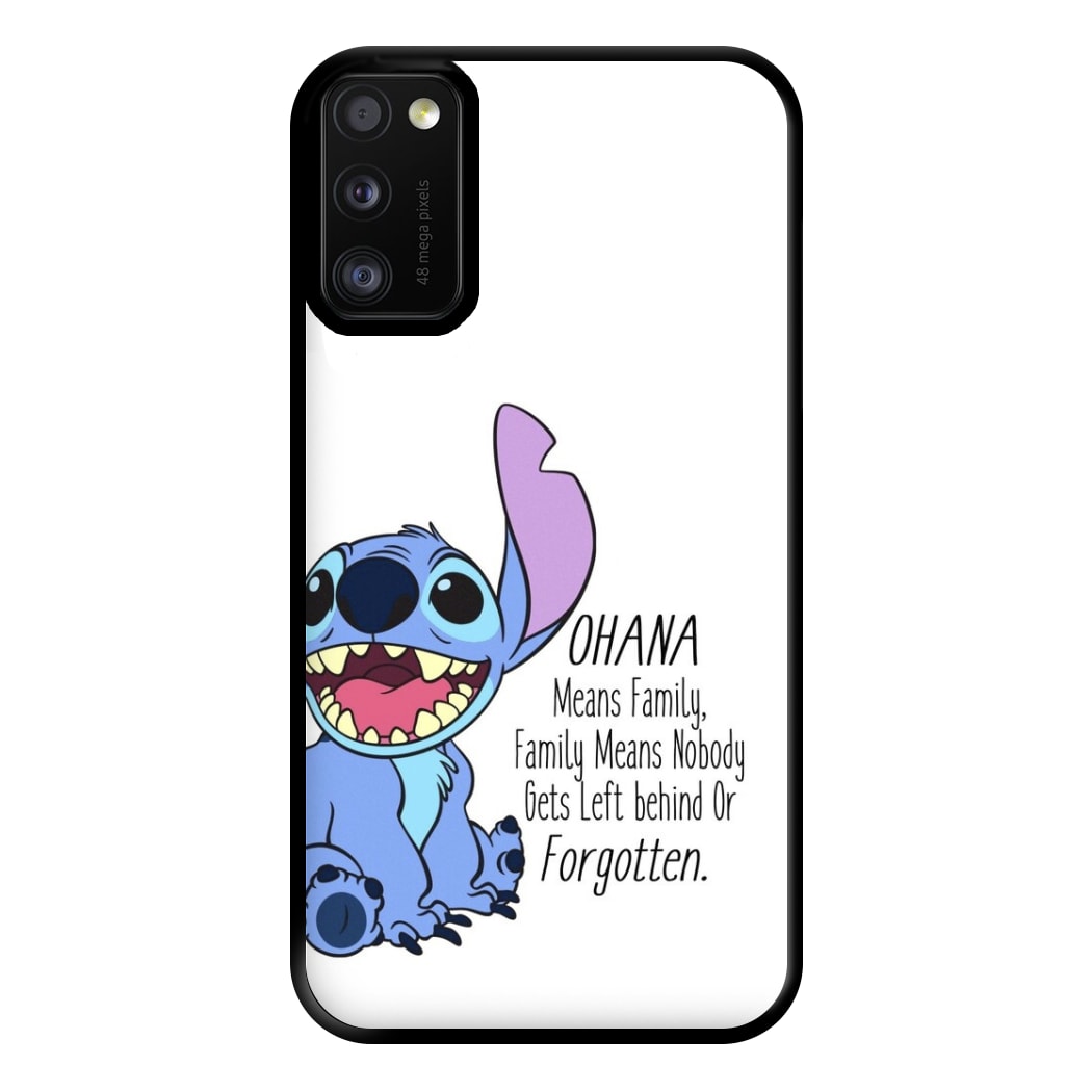 Ohana Means Family - Blue Alien Phone Case for Galaxy A41