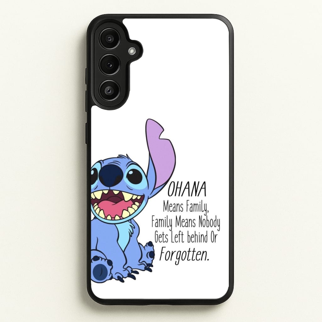 Ohana Means Family - Blue Alien  - Disney Phone Case for Galaxy A34