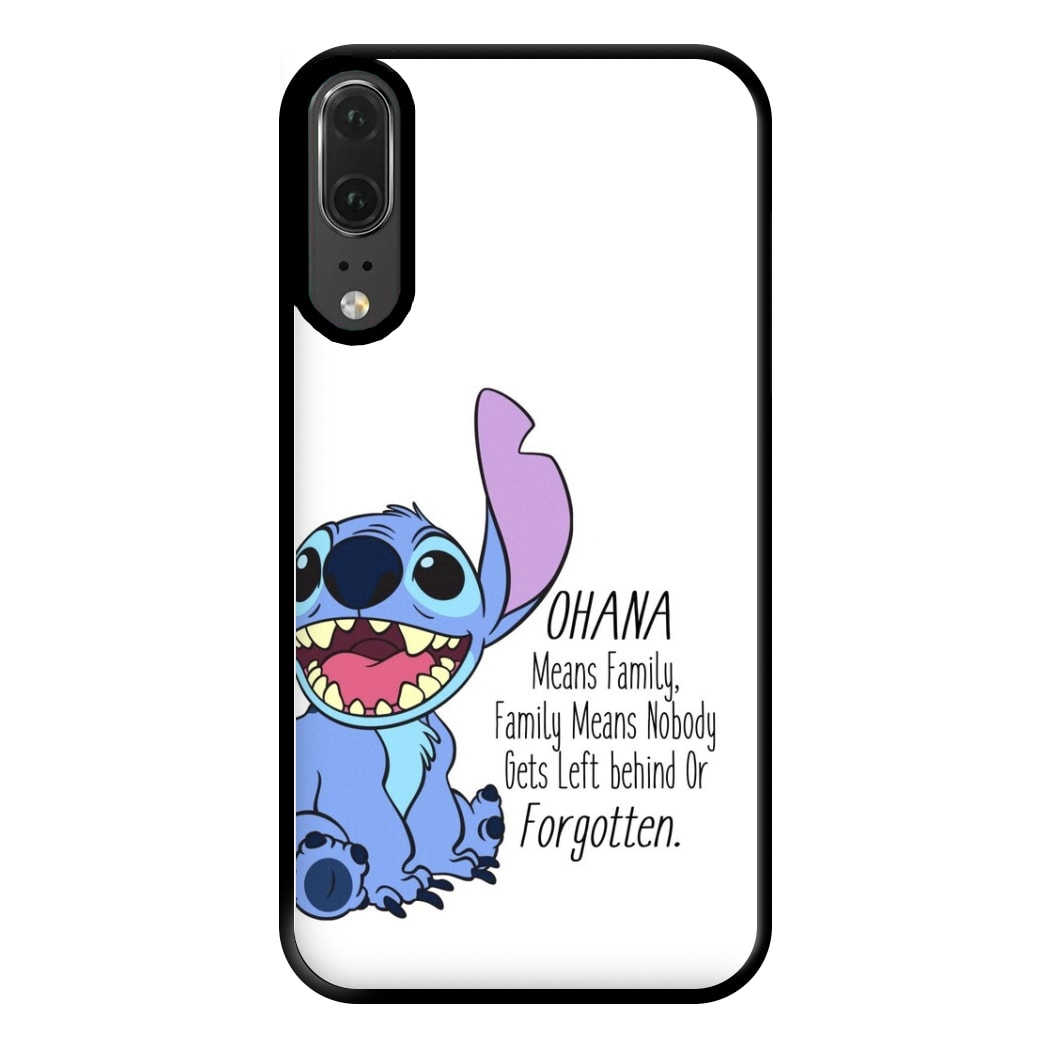 Ohana Means Family - Blue Alien Phone Case for Huawei P20