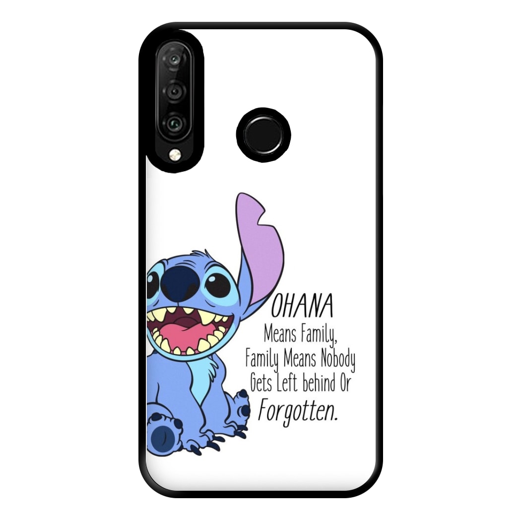 Ohana Means Family - Blue Alien Phone Case for Huawei P30 Lite