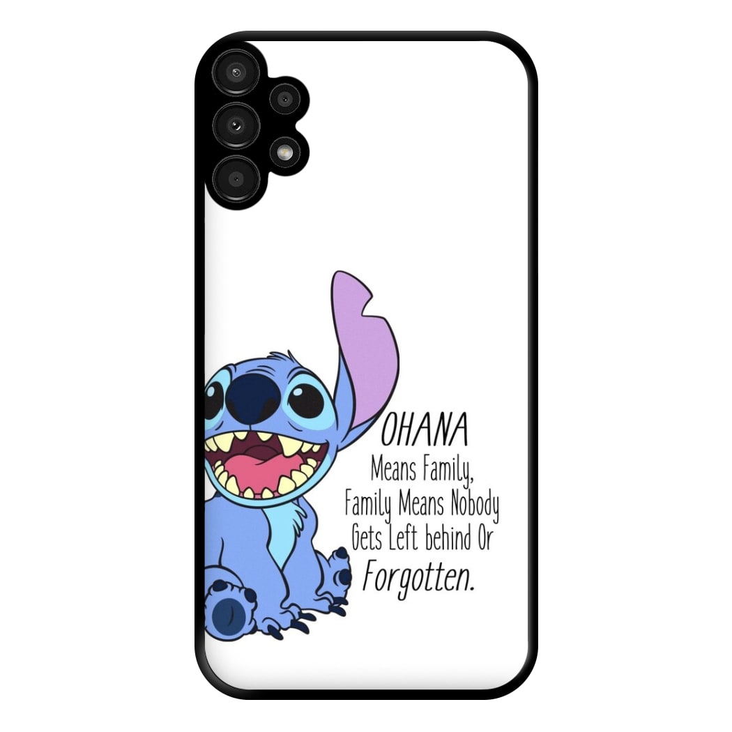 Ohana Means Family - Blue Alien Phone Case for Galaxy A13