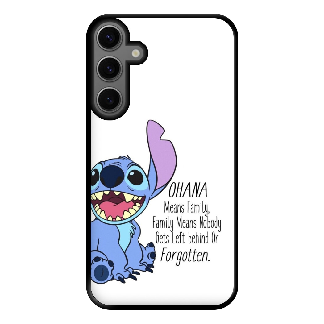 Ohana Means Family - Blue Alien Phone Case for Galaxy S23FE