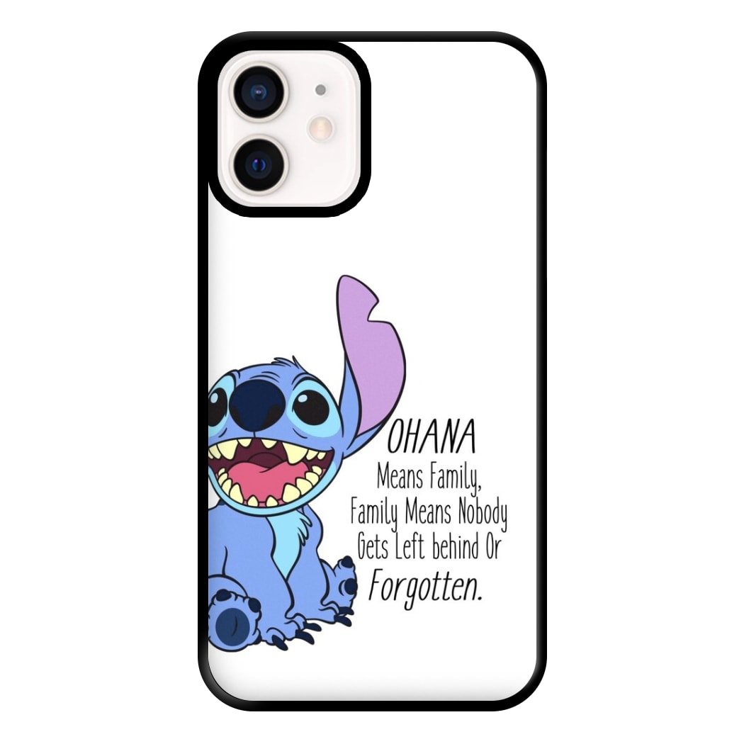 Ohana Means Family - Blue Alien Phone Case for iPhone 12 Mini