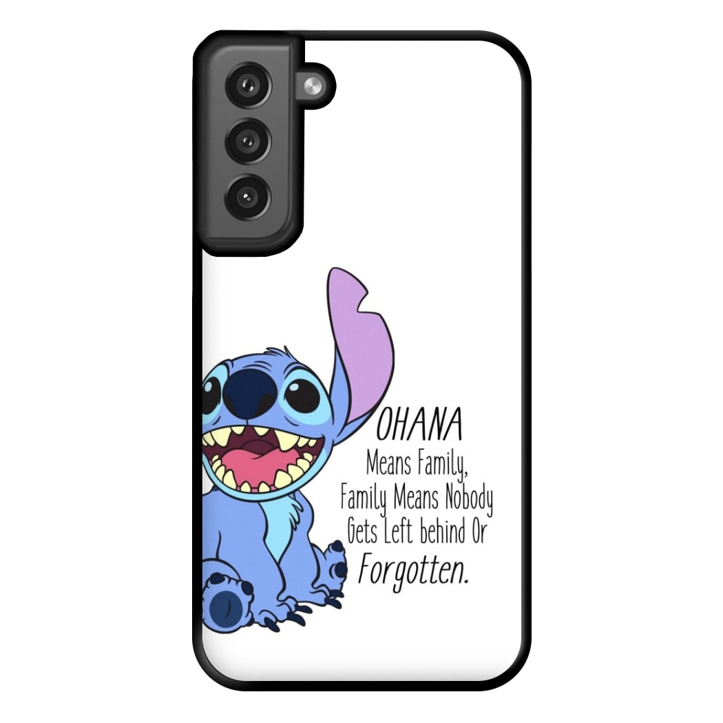 Ohana Means Family - Blue Alien Phone Case for Galaxy S21FE