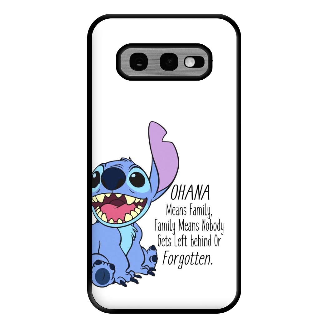 Ohana Means Family - Blue Alien Phone Case for Galaxy S10e