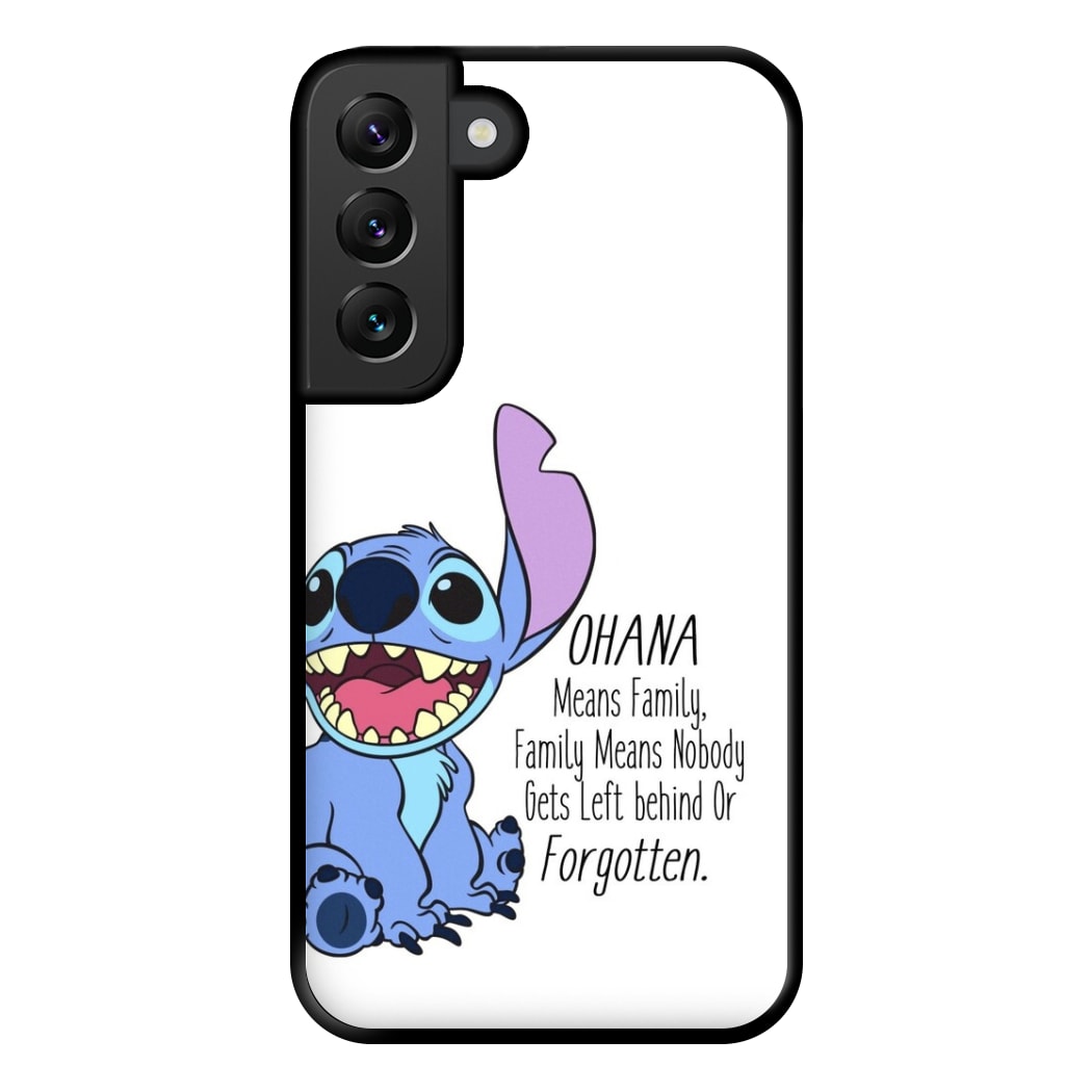 Ohana Means Family - Blue Alien Phone Case for Galaxy S22 Plus