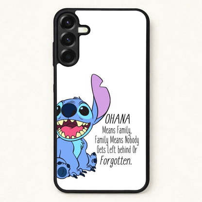 Ohana Means Family - Blue Alien Phone Case for Galaxy A17