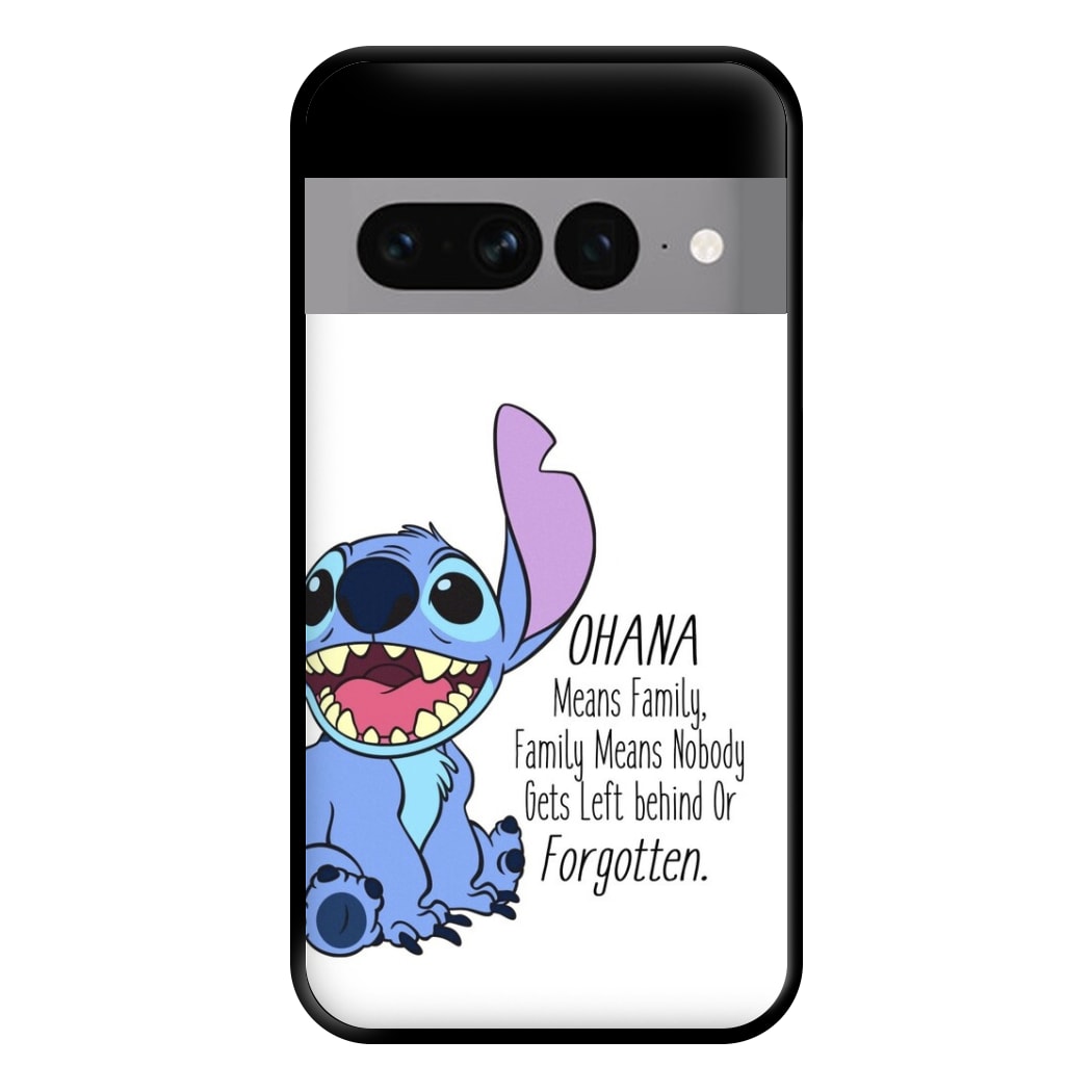 Ohana Means Family - Blue Alien Phone Case for Google Pixel 7 Pro