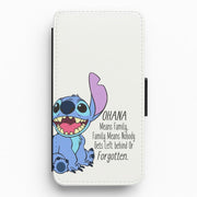 Ohana Means Family - Blue Alien Flip / Wallet Phone Case 1