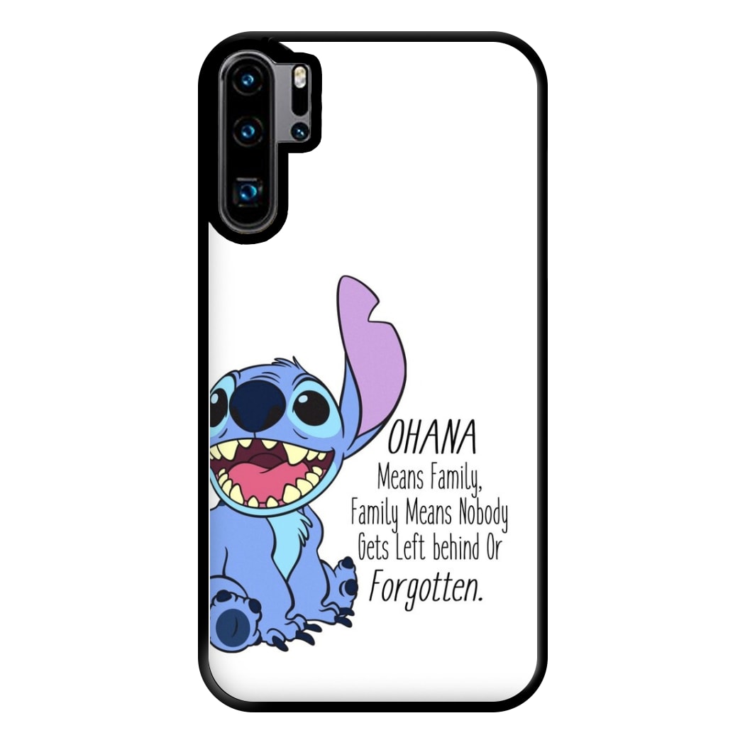 Ohana Means Family - Blue Alien Phone Case for Huawei P30 Pro