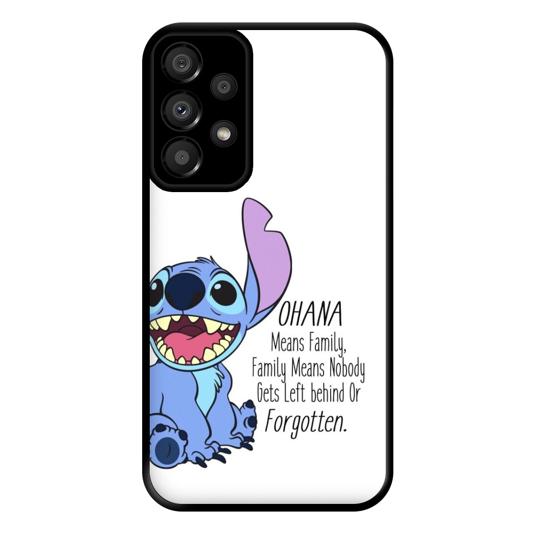 Ohana Means Family - Blue Alien Phone Case for Galaxy A33