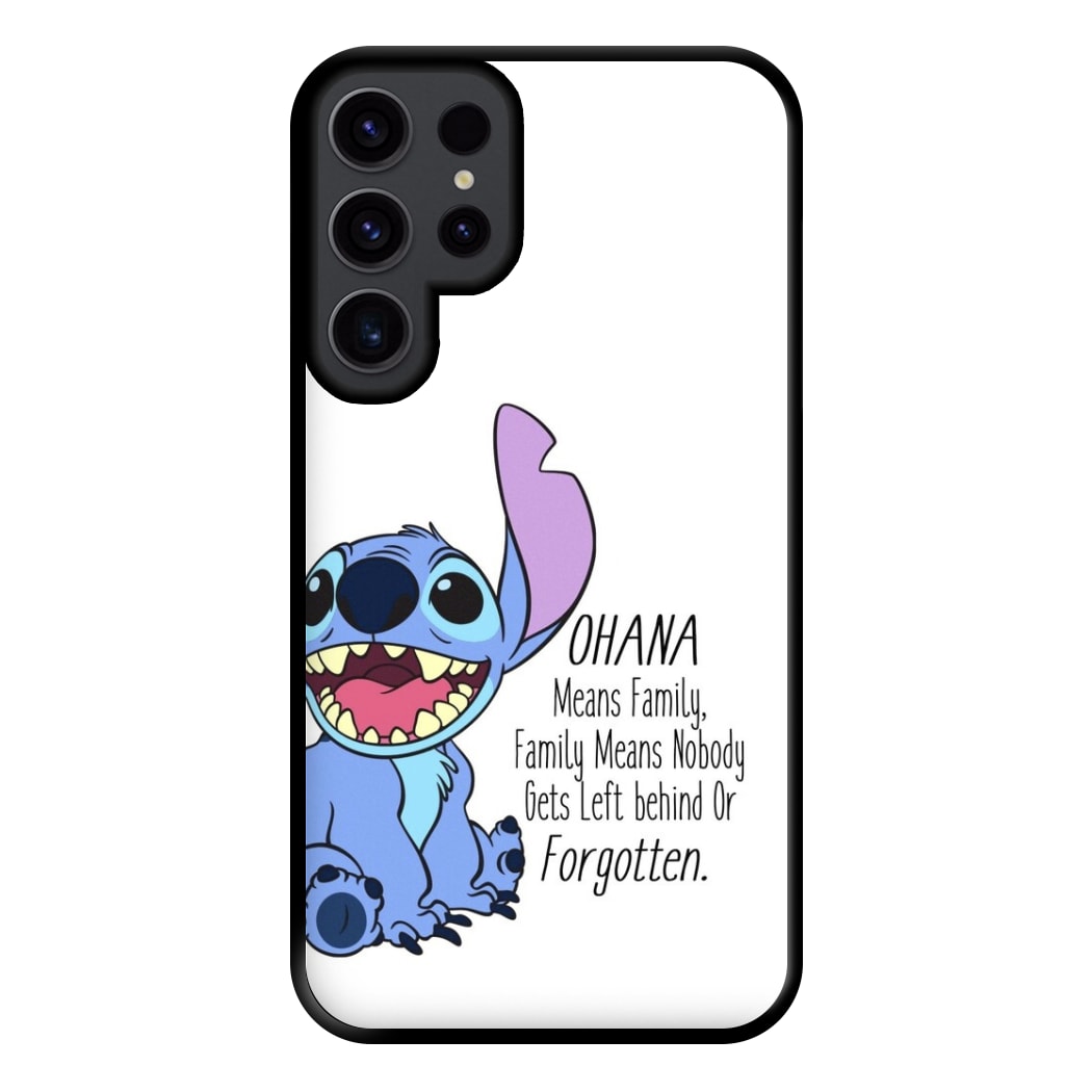 Ohana Means Family - Blue Alien Phone Case for Galaxy S23 Ultra