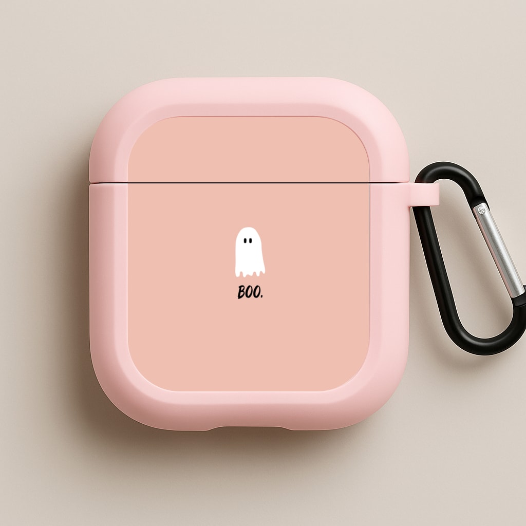 Boo - Ghost Halloween Pink AirPods Case