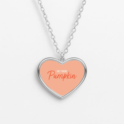 Hey There Pumpkin - Halloween Heart Necklace