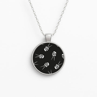 Skeleton Fingers - Halloween Circle Necklace