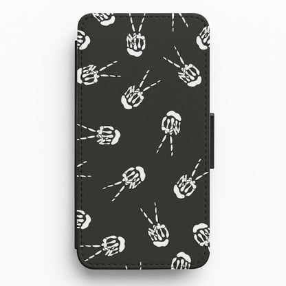 Skeleton Fingers - Halloween Flip / Wallet Phone Case