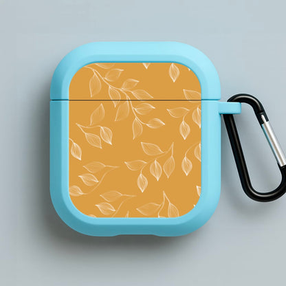 Autumn Leaf Pattern Blue AirPods Case