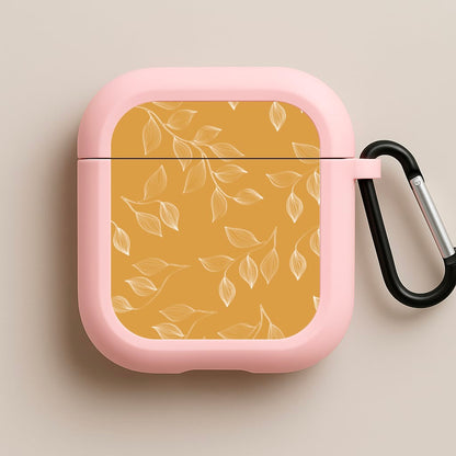 Autumn Leaf Pattern Pink AirPods Case