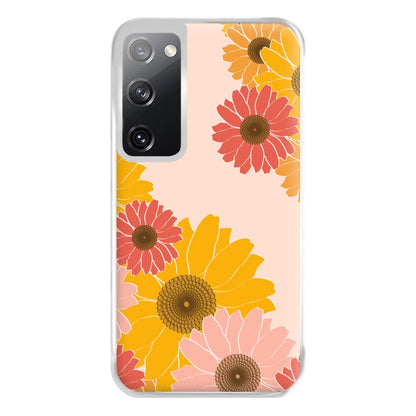 Sunflower Floral Pattern Phone Case for Galaxy S20