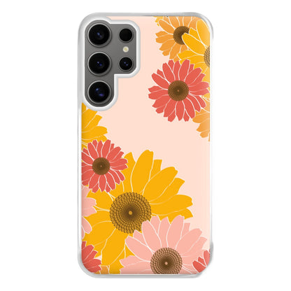 Sunflower Floral Pattern Phone Case for Galaxy S24 Ultra