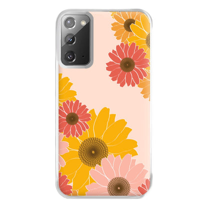 Sunflower Floral Pattern Phone Case for Galaxy Note 20 Ultra