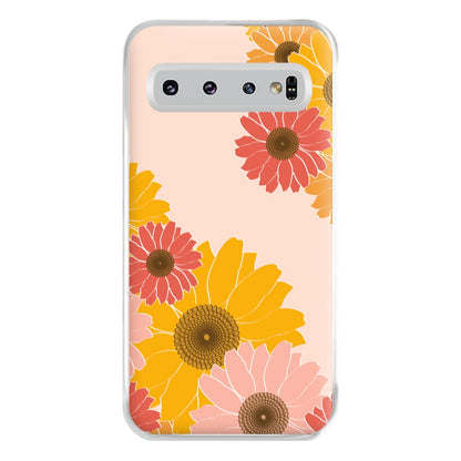 Sunflower Floral Pattern Phone Case for Galaxy S10 Plus