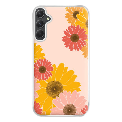 Sunflower Floral Pattern Phone Case for Galaxy A14