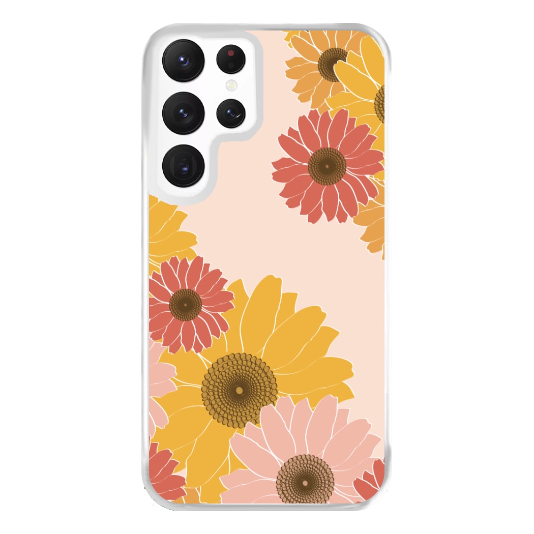 Sunflower Floral Pattern Phone Case for Galaxy S22 Ultra