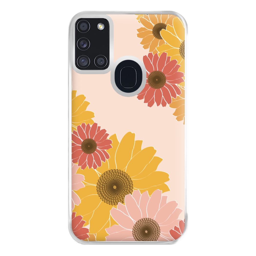 Sunflower Floral Pattern Phone Case for Galaxy A21s