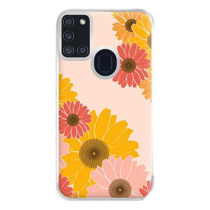 Sunflower Floral Pattern Phone Case for Galaxy A21s