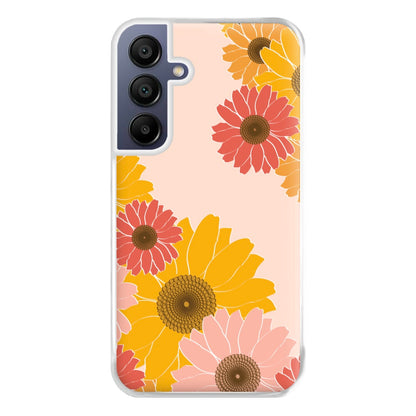 Sunflower Floral Pattern Phone Case for Galaxy A16